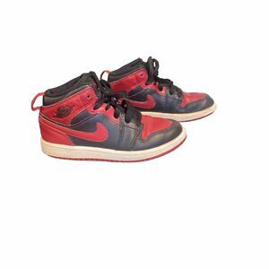 Nike Air Jordan Sneakers Kids Size 12C Rare Black & Red Youth High Top Shoes